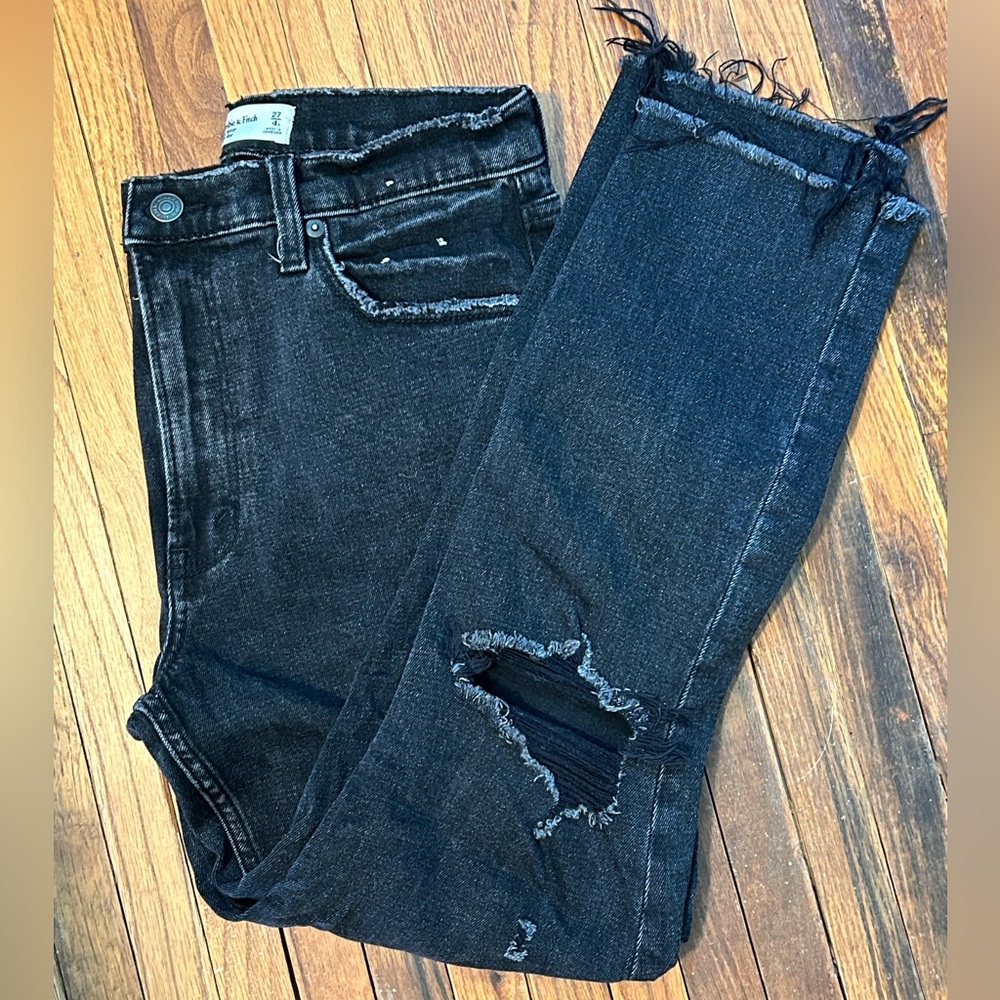 ABERCROMBIE Faded Black Skinny High Rise Jeans